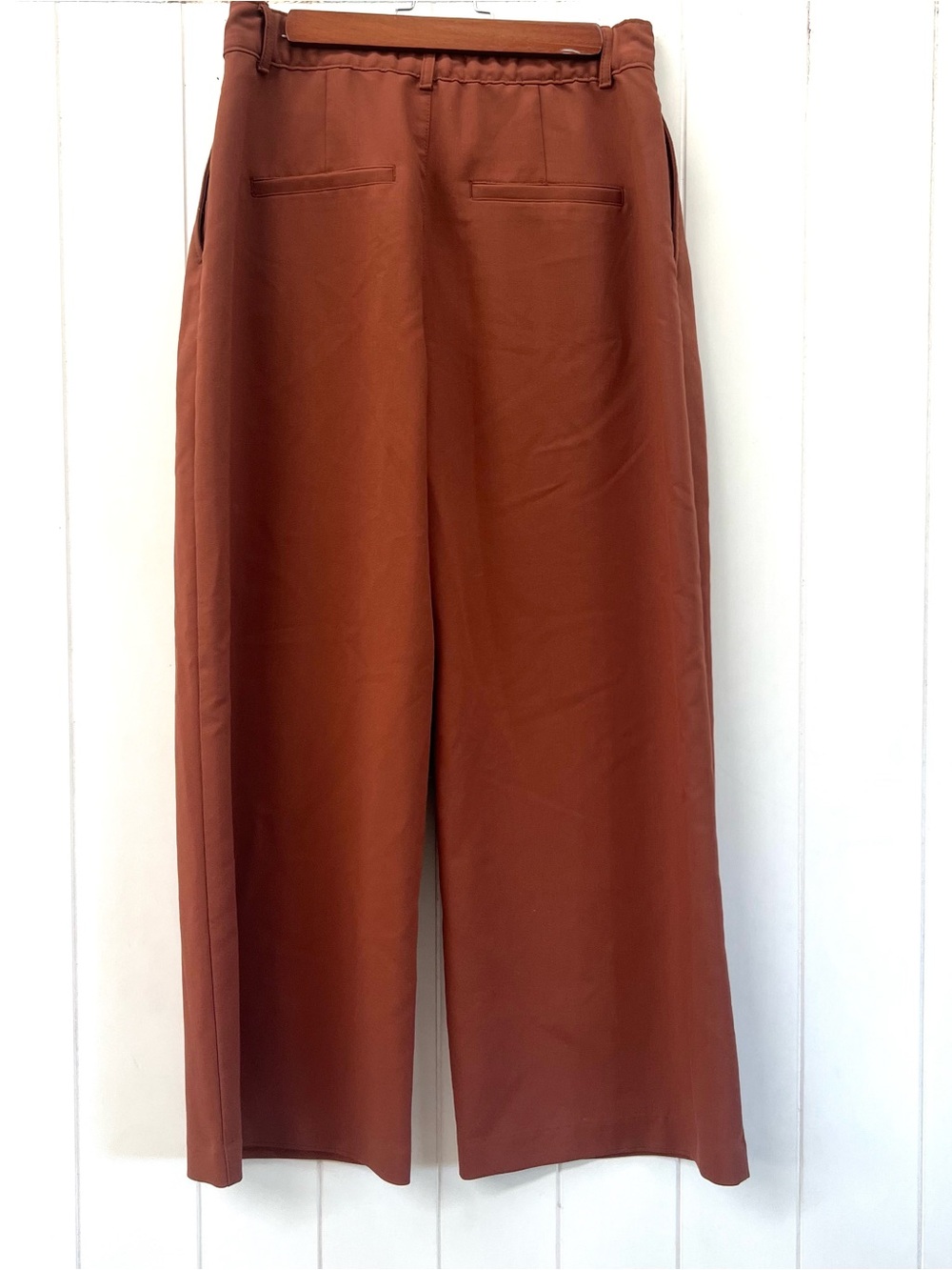 Abercrombie & Fitch Sloane Wide Leg Pants Rust Terracotta Pleated High Rise M - Picture 5 of 5
